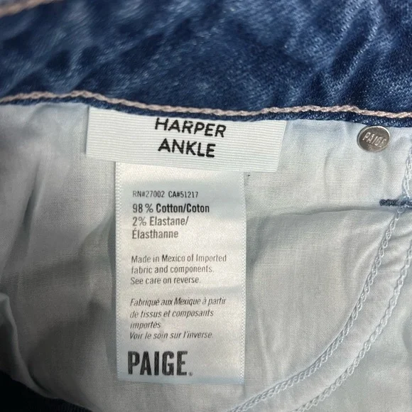 Paige Women’s Harper Ankle Jeans sz 32 Wide Leg - Picture 8 of 8